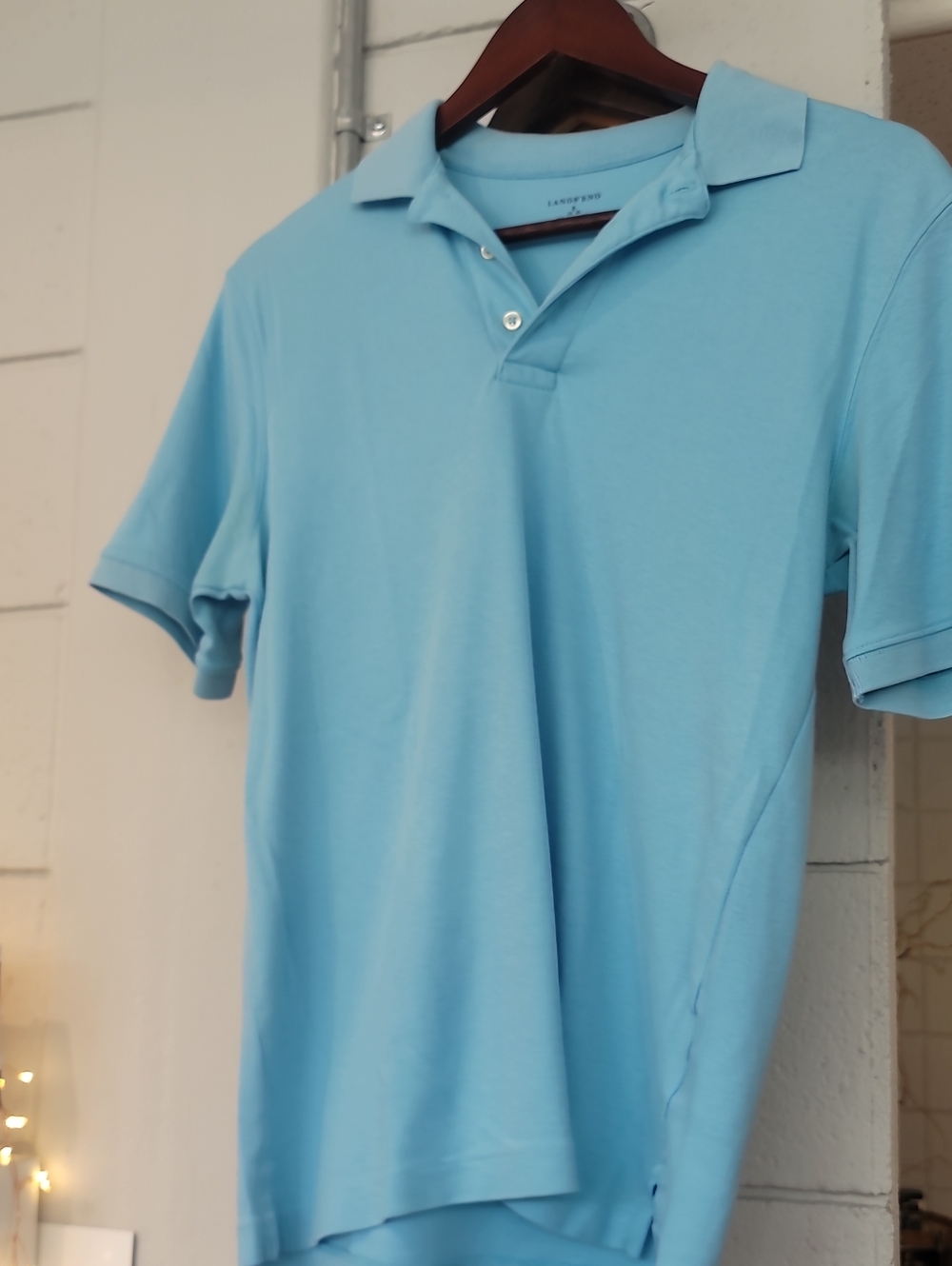 Classic Men's Light Blue Polo Shirt - Lands End